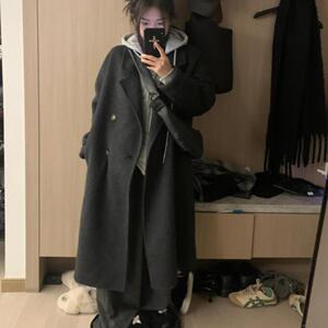 灰色呢子大衣2026秋冬新款毛呢外套高级感慵懒风中长款825p95k168,女装毛呢外套,浙宝318