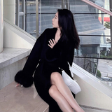 双面羊绒毛呢外套女2025春秋新款高级感赫本风851p95`125k158`188，女装毛呢外套，浙宝318
