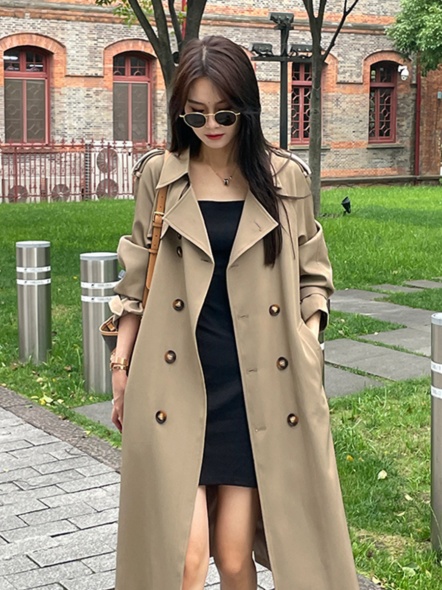 中长款风衣外套女2022年春秋新款小个子流行大衣chic英伦风感,女装风衣,浙宝318