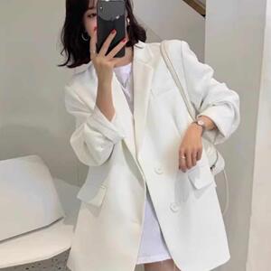 百搭一粒扣女宽松韩版卡其色西装韩版设计感春秋休闲气质小个子图片