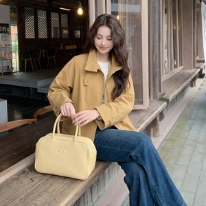 韩系设计感连帽风衣女短款宽松休闲外套小个子秋季穿搭图片