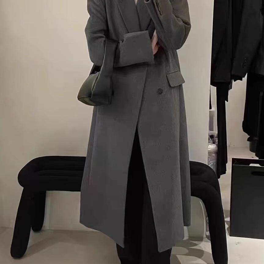 黑色毛呢大衣外套2026新款秋冬高级感小个子呢子赫本风39-p95k158,女装毛呢外套,浙宝318