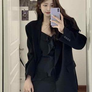 黑色小西装外套2026春秋款高级感设计小个子短款休闲西服 p80k138图片