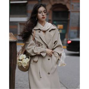 2026年流行中长款洋气英伦风衣外套春秋季宽松ins大衣18p95k178，女装风衣，浙宝318