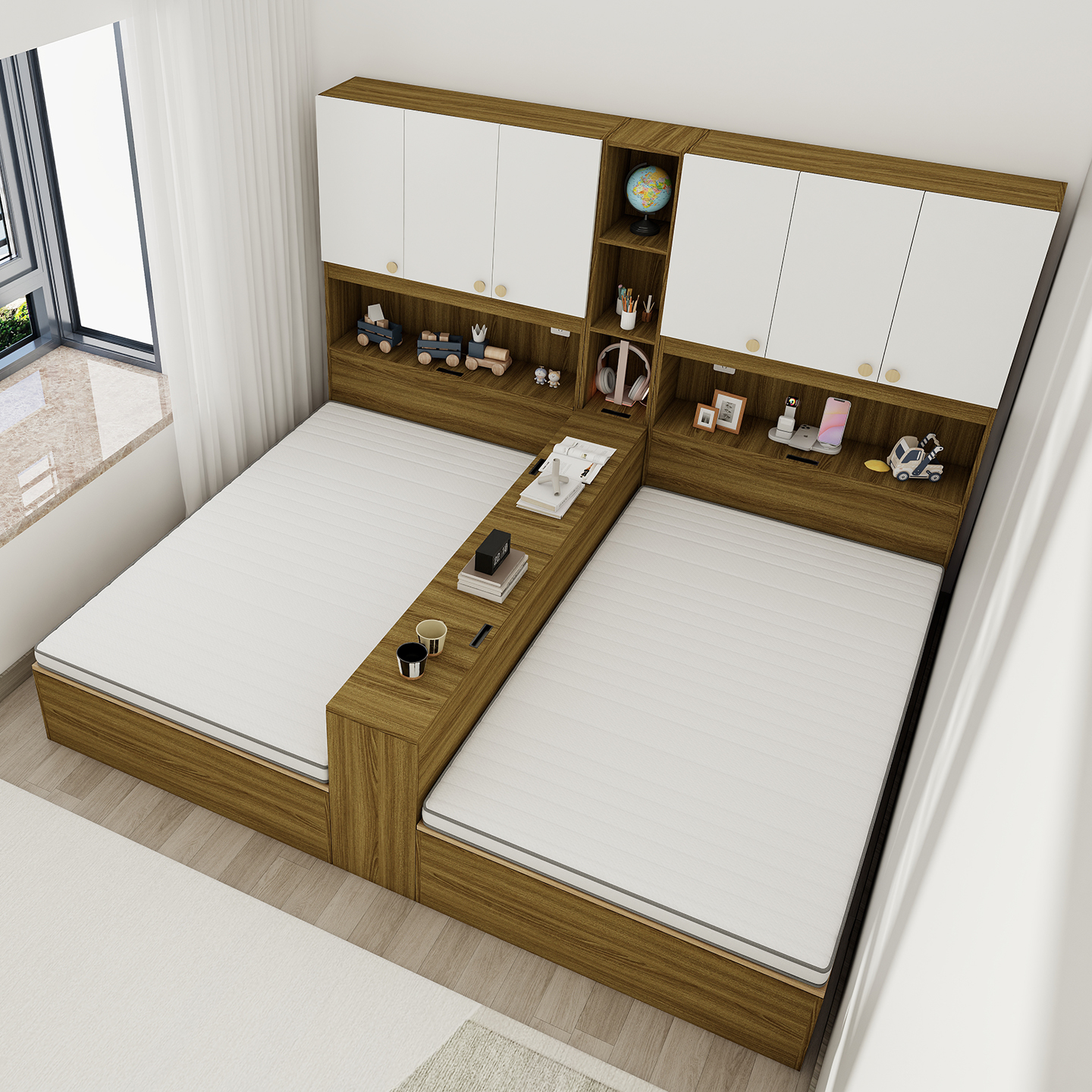 儿童双人床互不干扰姐弟床