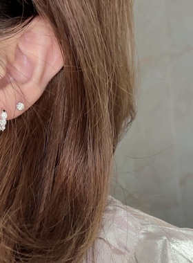 10分、30分三钻耳扣莫桑钻耳圈 s925银耳环耳饰