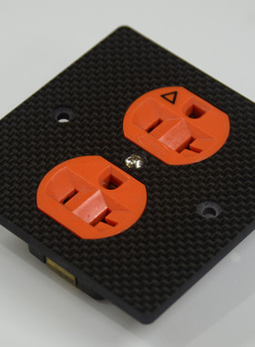 美国HUBBELL  独立接地 发烧级碳纤维音响墙插