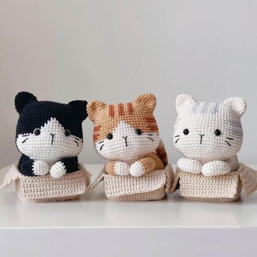 新手玩偶材料包674猫钩针材料包