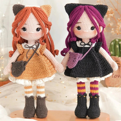 独角兽女孩凯蒂娃娃材料包魔法线团diy钩针礼物毛线编织可爱摆件