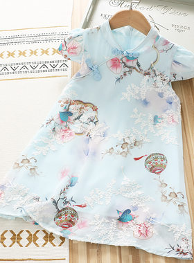 夏季女宝宝旗袍汉服连衣裙古装