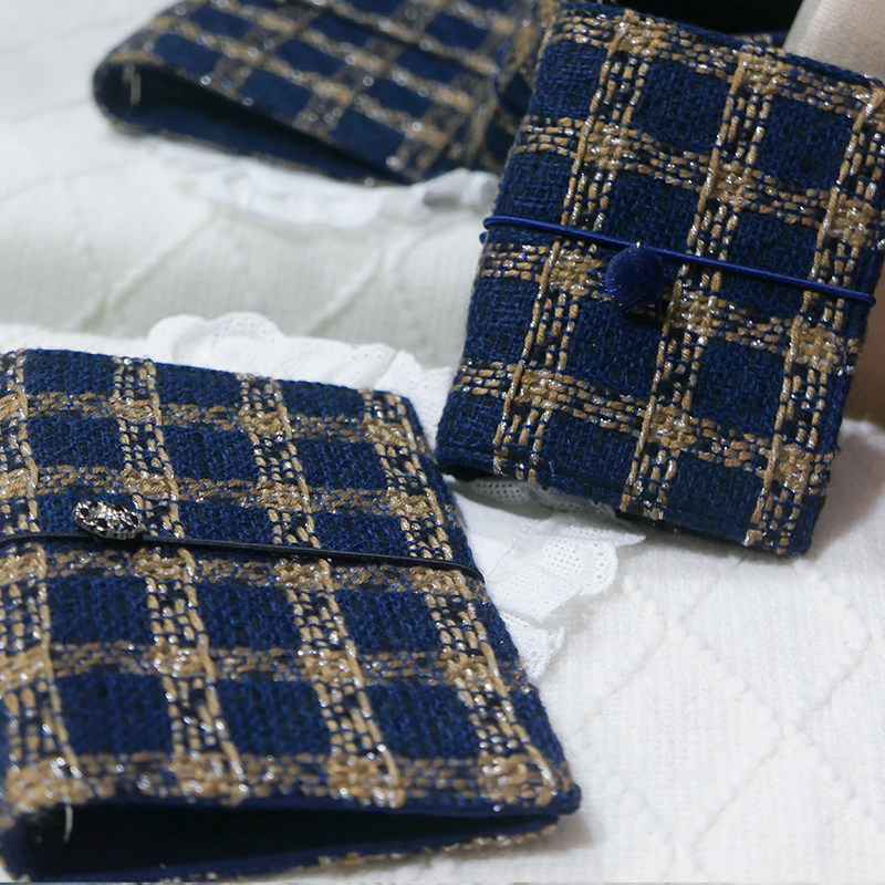 躲在耳里|限量毛呢活页|宝蓝格纹大气高级精致氛围重工手帐本m5a7,文具电教/文化用品/商务用品,手帐/日程本/计划本,淘宝优惠券,粉丝福利购,淘宝优惠卷