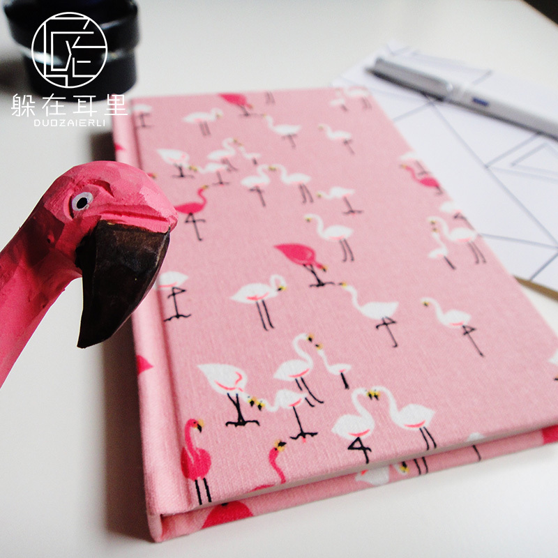 少女心火烈鸟网格本日记本笔记本子手账本粉色A5韩国可爱网红ins