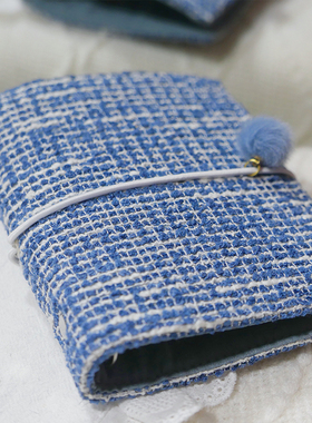 躲在耳里|限量毛呢活页|复古简约蓝色精致高级氛围重工手帐本m5a7