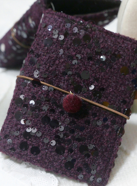 躲在耳里|限量毛呢活页|紫色亮片高级质感复古氛围重工手帐本m5a7