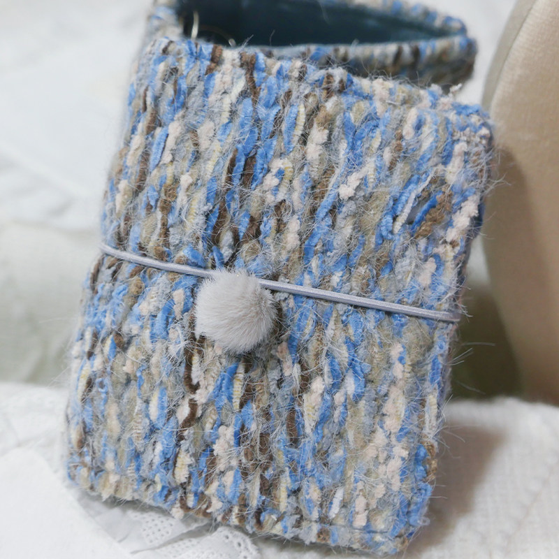 躲在耳里|手工毛线|毛绒绒淡雅蓝编织高级精致氛围活页手帐本m5a7,文具电教/文化用品/商务用品,手帐/日程本/计划本,淘宝优惠券,粉丝福利购,淘宝优惠卷