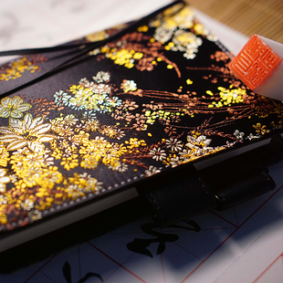 书套书衣绸缎刺绣硬面本礼物 A6A5活页手账本古风新中式 流瑾