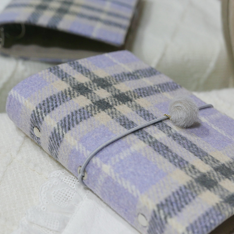 躲在耳里|限量毛呢活页|芋泥紫格纹精致高级氛围重工手帐本m5a7,文具电教/文化用品/商务用品,手帐/日程本/计划本,淘宝优惠券,粉丝福利购,淘宝优惠卷