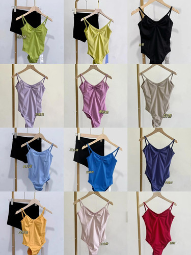 舞蹈吊带体服芭蕾舞练功服小艺考舞蹈形体服基训紧身连体服高跨