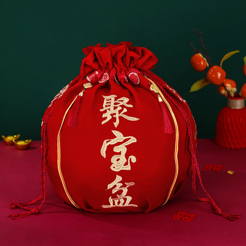 喜字束口包袱皮新娘出嫁红包裹布