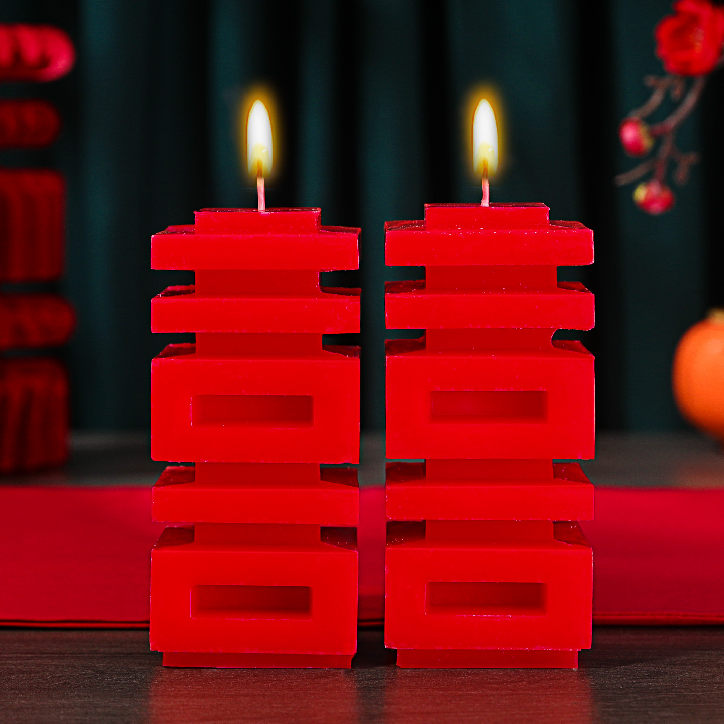 结婚喜字蜡烛一对婚装饰洞房花烛