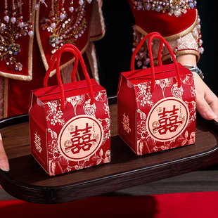 结婚喜糖盒子婚礼伴手礼喜糖盒礼盒空盒订婚回礼糖果包装盒礼品袋