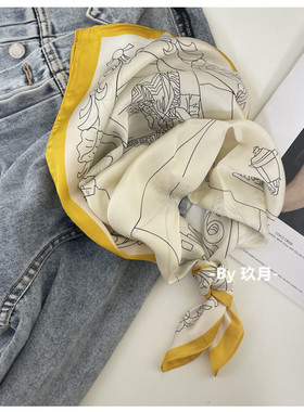 玖月春秋简约丝巾发带