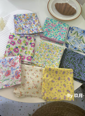 春秋碎花甜美方巾发带头巾