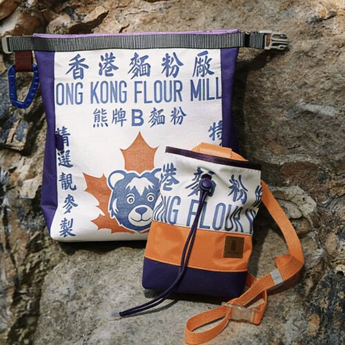 回收面粉袋 recycle手工制攀岩抱石粉袋 磁吸大号镁粉袋 upfuncle