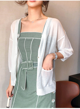 ronron自制绿色吊带连衣裙女夏季 显瘦名媛裙子收腰显瘦2018新款T