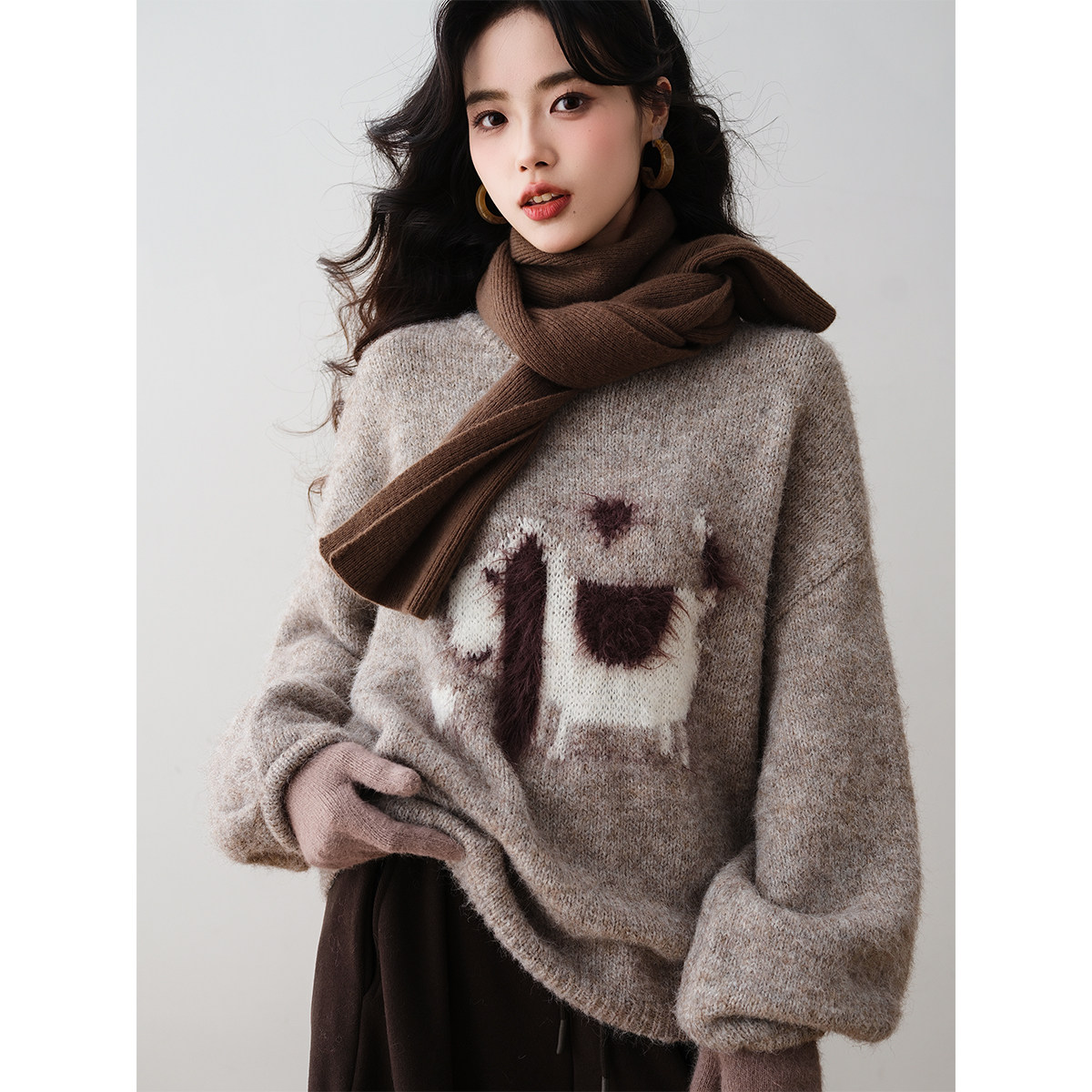 ron&ron韩系卡通小狗软糯糯毛衣