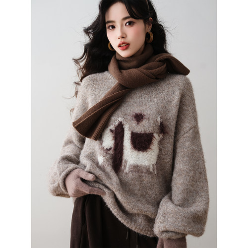 ron&ron韩系卡通小狗软糯糯毛衣