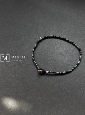 低调时尚黑灰色系极细手链