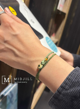 原创新品 清新森系绿色渐变手工编织双层手绳 Cali阳光叠戴手串