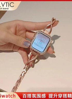 GELVTIC适用苹果手表s11表带applewatch表带iwatch10金属高级夏天