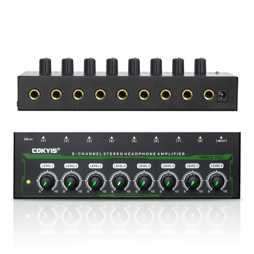HIFI耳机放大器 专业耳放适用于录音室广播小型八路RGB放大信号