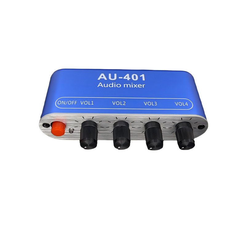 双声道音频四进一出四路输入一路输出多路音乐混合耳机放大混音器