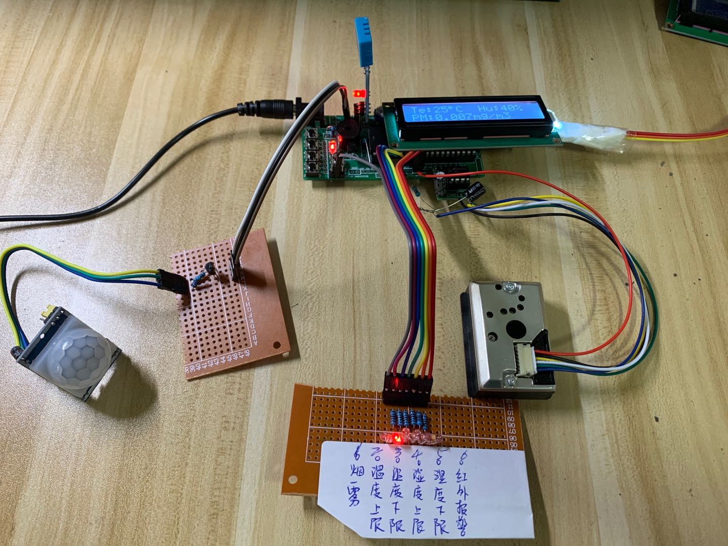 4号 51单片机PM2.5 粉尘DHT11温湿度红外人体防盗 仅卖资料