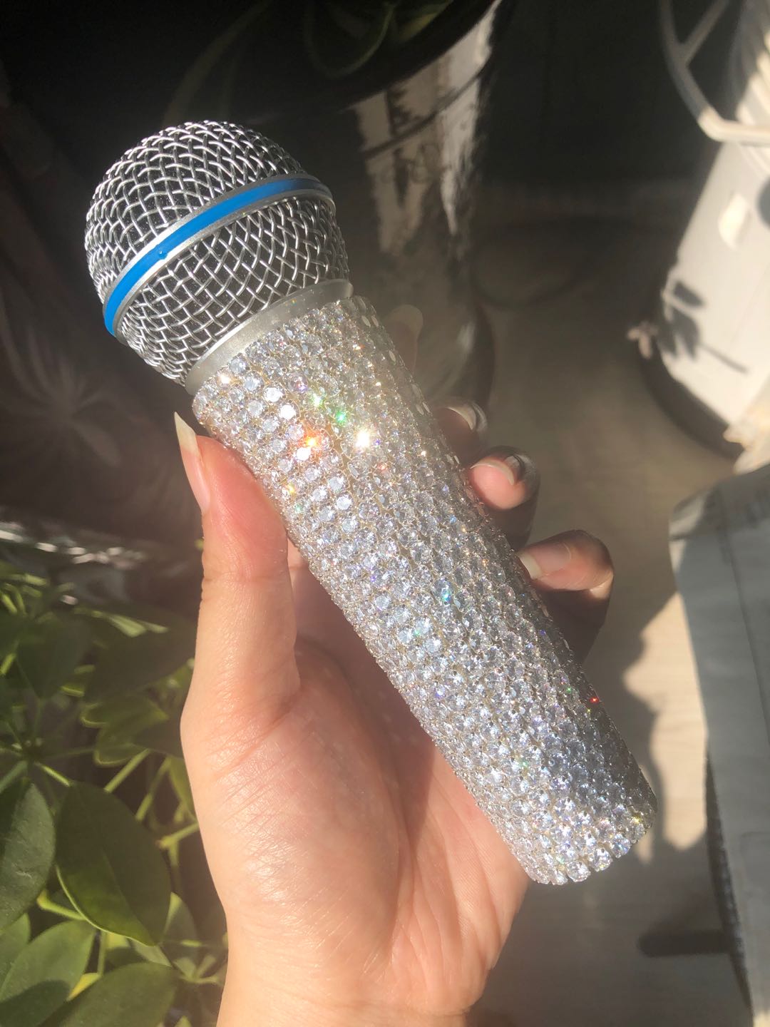 包邮超闪舒尔SM58/BETA58A有线话筒专用镶钻话筒保护套麦克风装饰