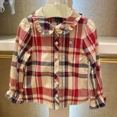 中大童休闲百搭外套上衣 女童洋气格子衬衫 儿童衬衣春秋款 小熊童装