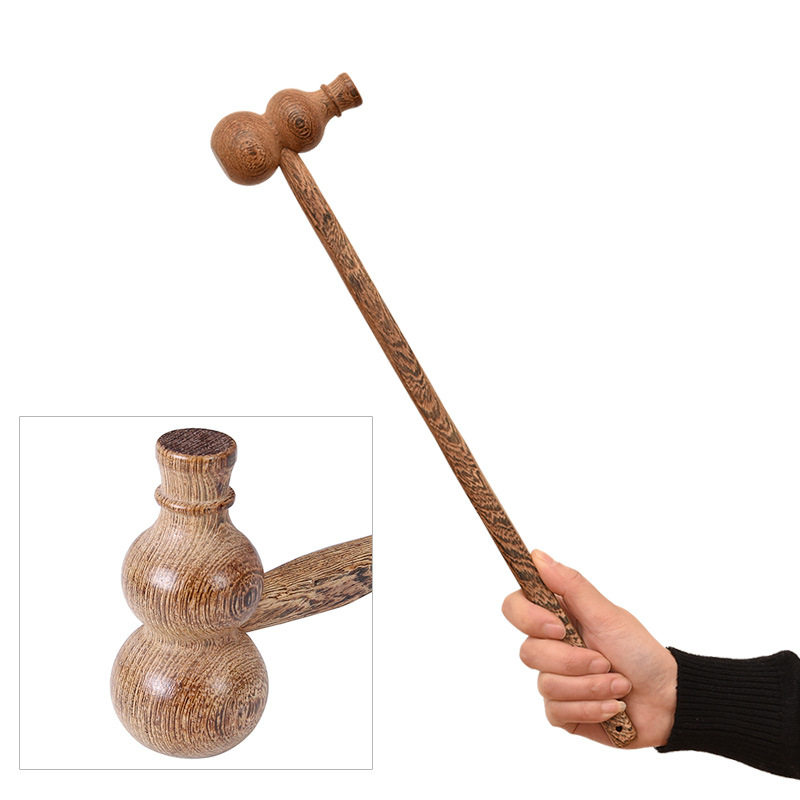 腿部穴位拍打经络按摩器敲打锤多用途鸡翅木按摩锤敲背捶