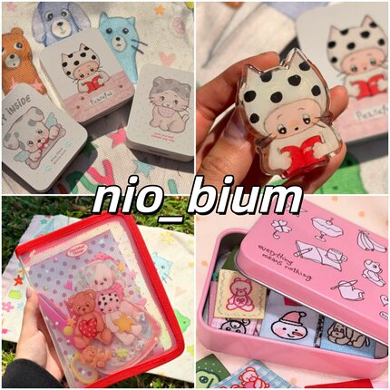 nio_bium点点喵手帐周边手帐本铁盒布标吧唧卡片便签合集nio新品