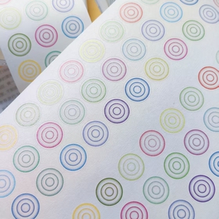 饰点缀手账胶带贴纸新品 deco装 基础款 甜品镇渐变圈圈贴纸卷分装