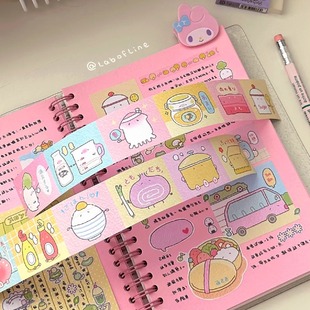 线条研究室书写纸胶带幼稚园的一天迷你小厨房分装可爱胶带手帐