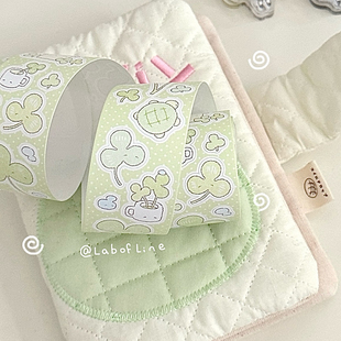 线条研究室三叶草贴纸卷分装清新风装饰点缀胶带可爱贴纸新品