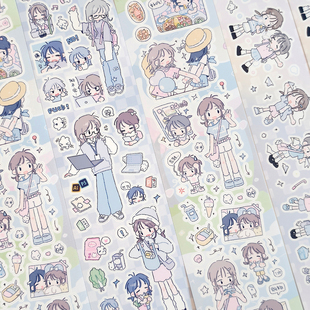 Gnocchiii不想上班夏日回想去旅行吧贴纸卷分装人物女孩胶带