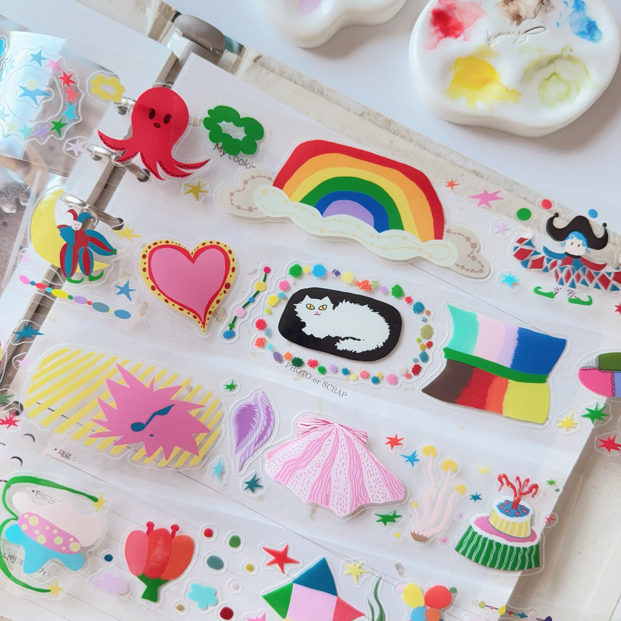 wwstudio|pinknoise多彩世界分装pet胶带手帐盐系胶带贴纸卷拼贴