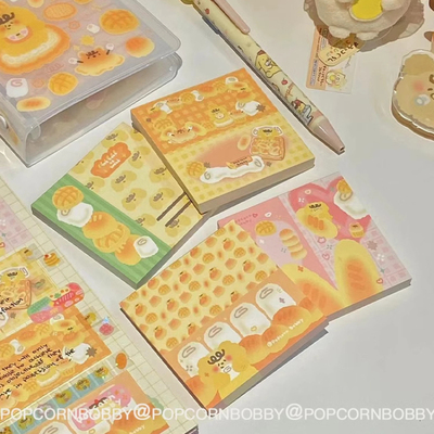 PopcornBobby炸糊狗便签本小狗分装面包系列新品百搭手帐可爱素材