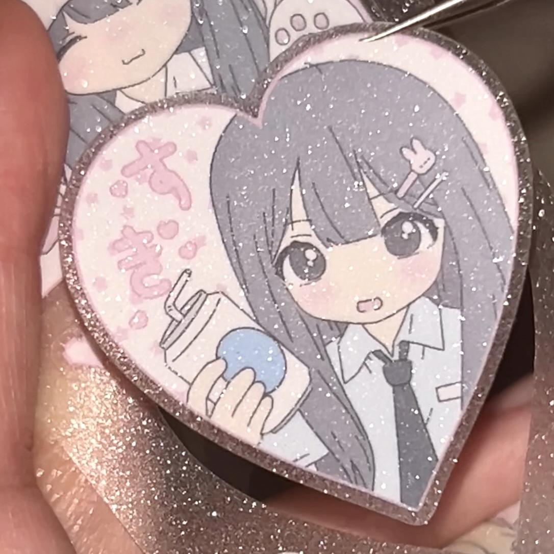 草莓烟 制服少女 循环分装切模人物胶带贴纸卷漫画手帐装饰新品