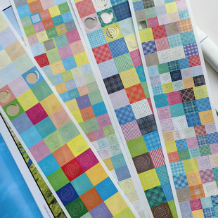 饰点缀手账胶带 deco装 甜品镇小大旋风纯色复古色贴纸卷分装 基础款