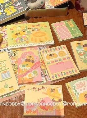PopcornBobby炸糊狗便签套组分装昭和青提布丁组手帐拼贴便签新品